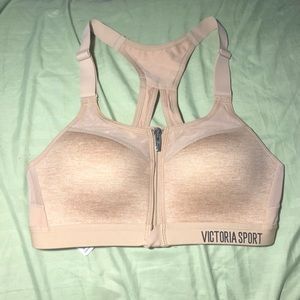 New Victoria Sport Nude Zip Up Sports Bra 32A